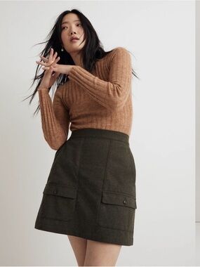 Madewell Wool-Blend Cargo Mini Skirt
